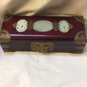 Chinese white Jade Music Box with Lock